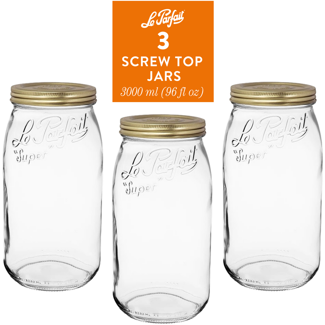 Le Parfait Screw Top Jars - Glass.com