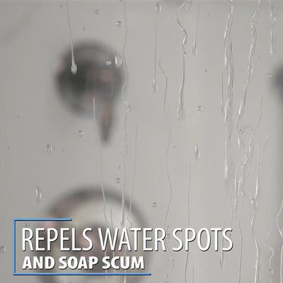 Repels Water Spots and Soap Scum on Shower Glass