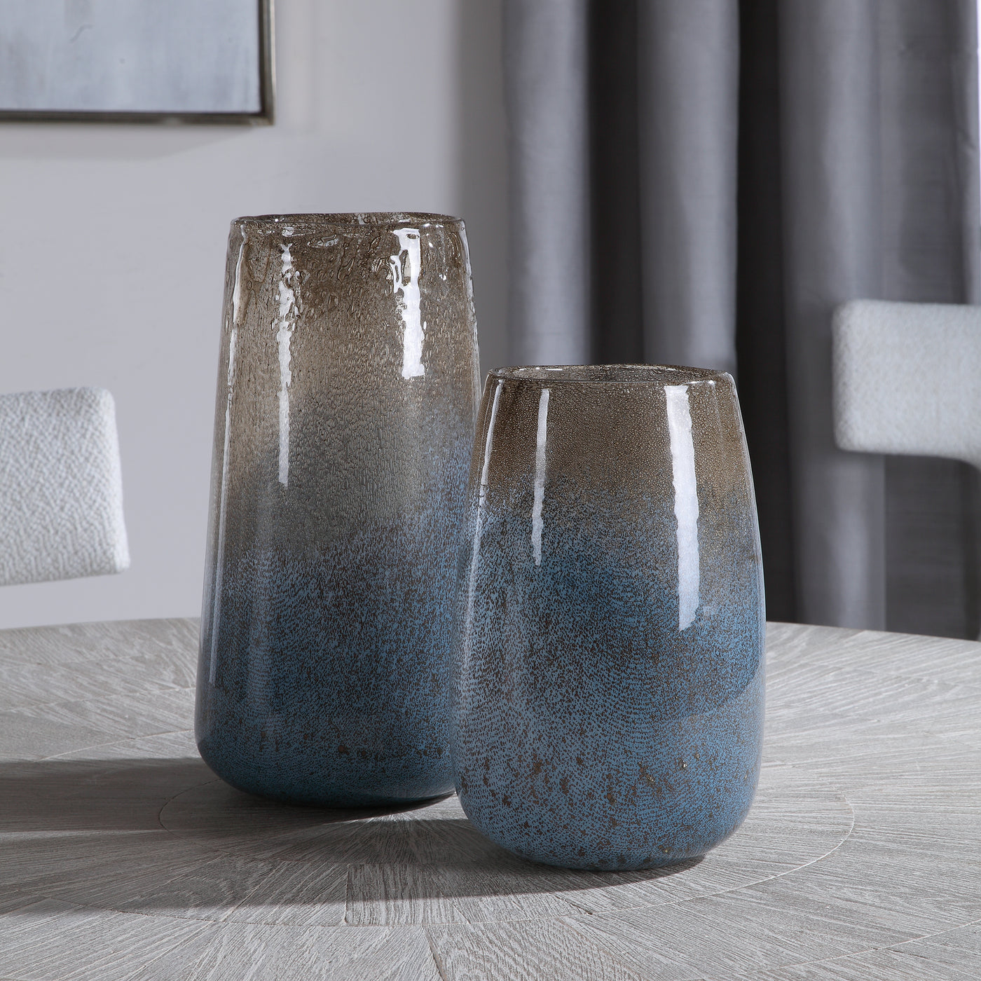 Uttermost Ione Seeded Glass Vases, S/2