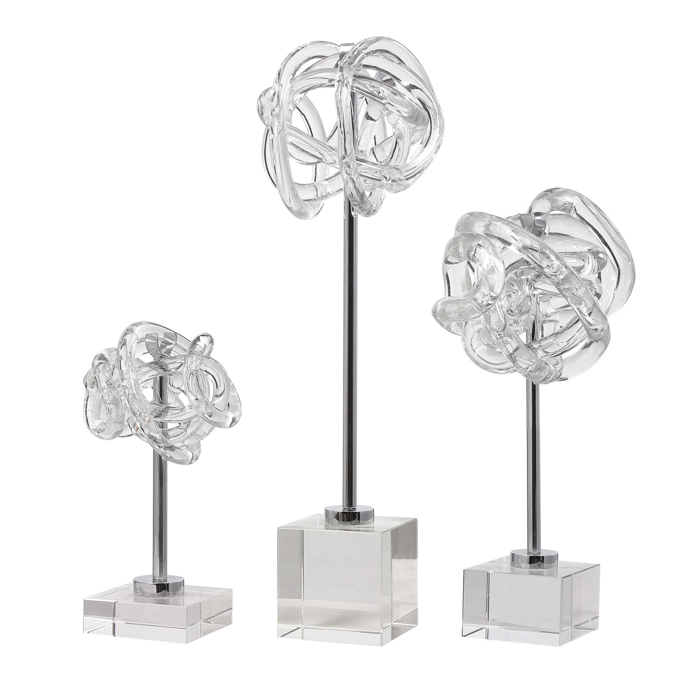 Uttermost Neuron Glass Table Top Sculptures, S/3