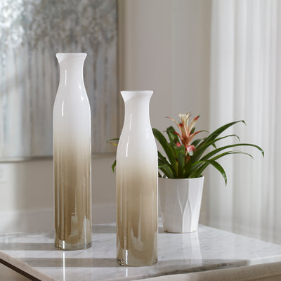 Uttermost Blur Ivory Beige Vases, S/2