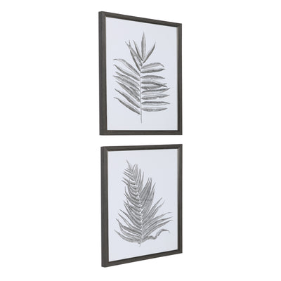 Uttermost Silver Ferns Framed Prints Set/2