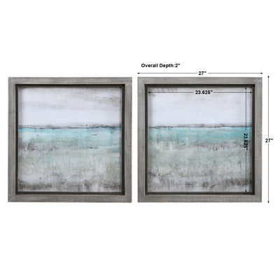 Uttermost Aqua Horizon Framed Prints, Set/2