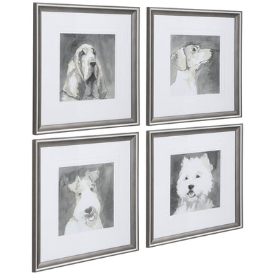 Uttermost Modern Dogs Framed Prints, S/4