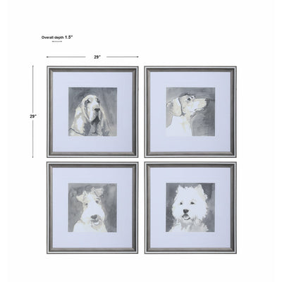 Uttermost Modern Dogs Framed Prints, S/4