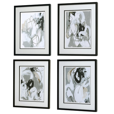 Uttermost Tangled Threads Abstract Framed Prints, S/4