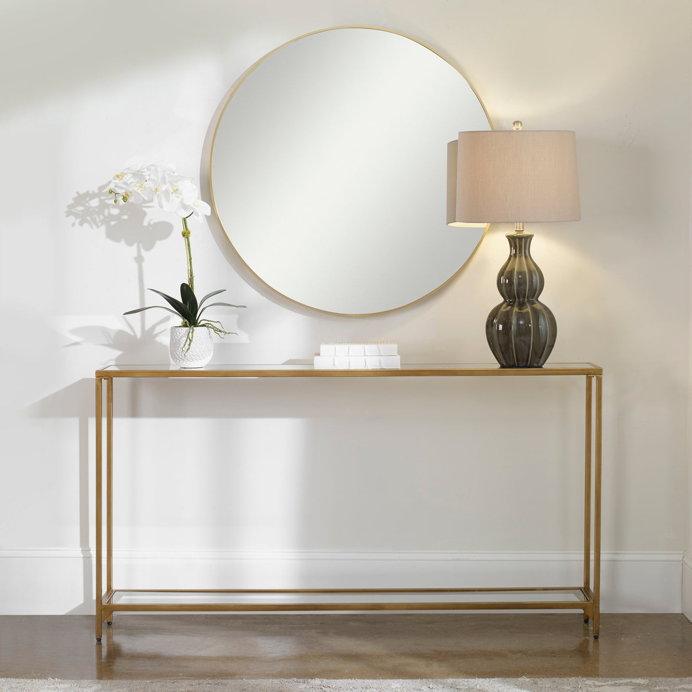 The Jaipur - Mirror Topped Console Table, Gold