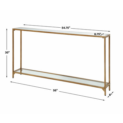 The Jaipur - Mirror Topped Console Table, Gold