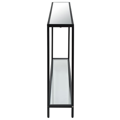 The Waikato - Mirror Topped Console Table, Black