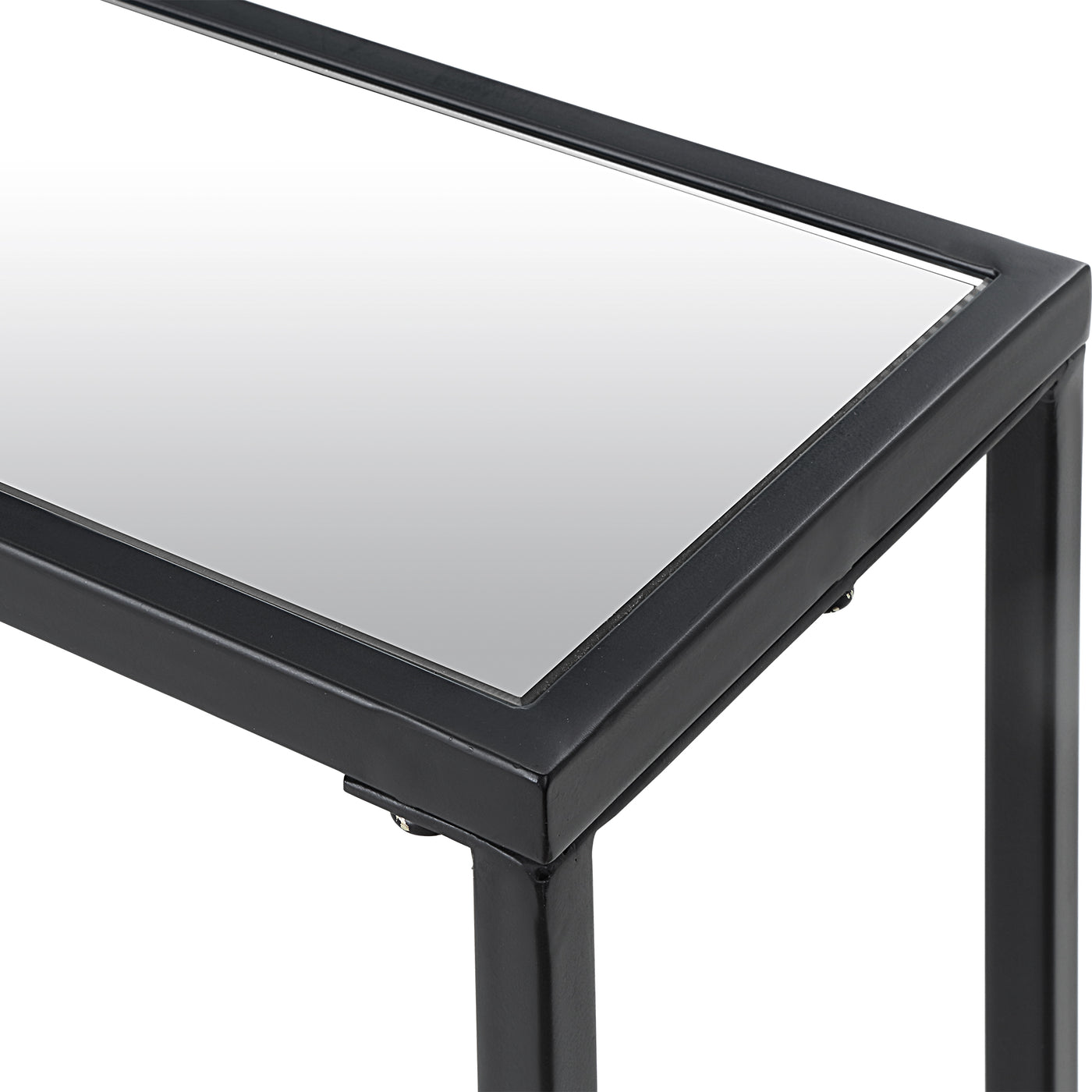 The Waikato - Mirror Topped Console Table, Black