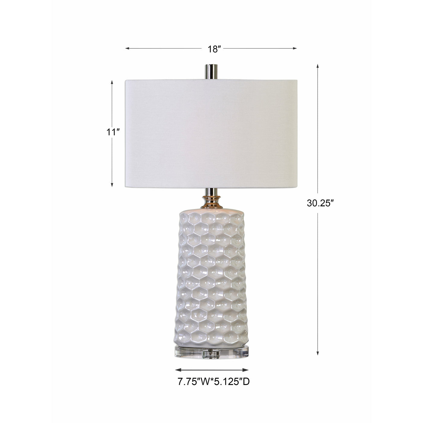 Uttermost Sesia White Honeycomb Table Lamp
