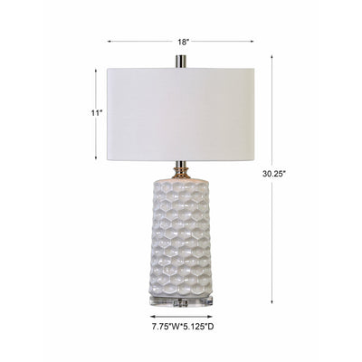 Uttermost Sesia White Honeycomb Table Lamp