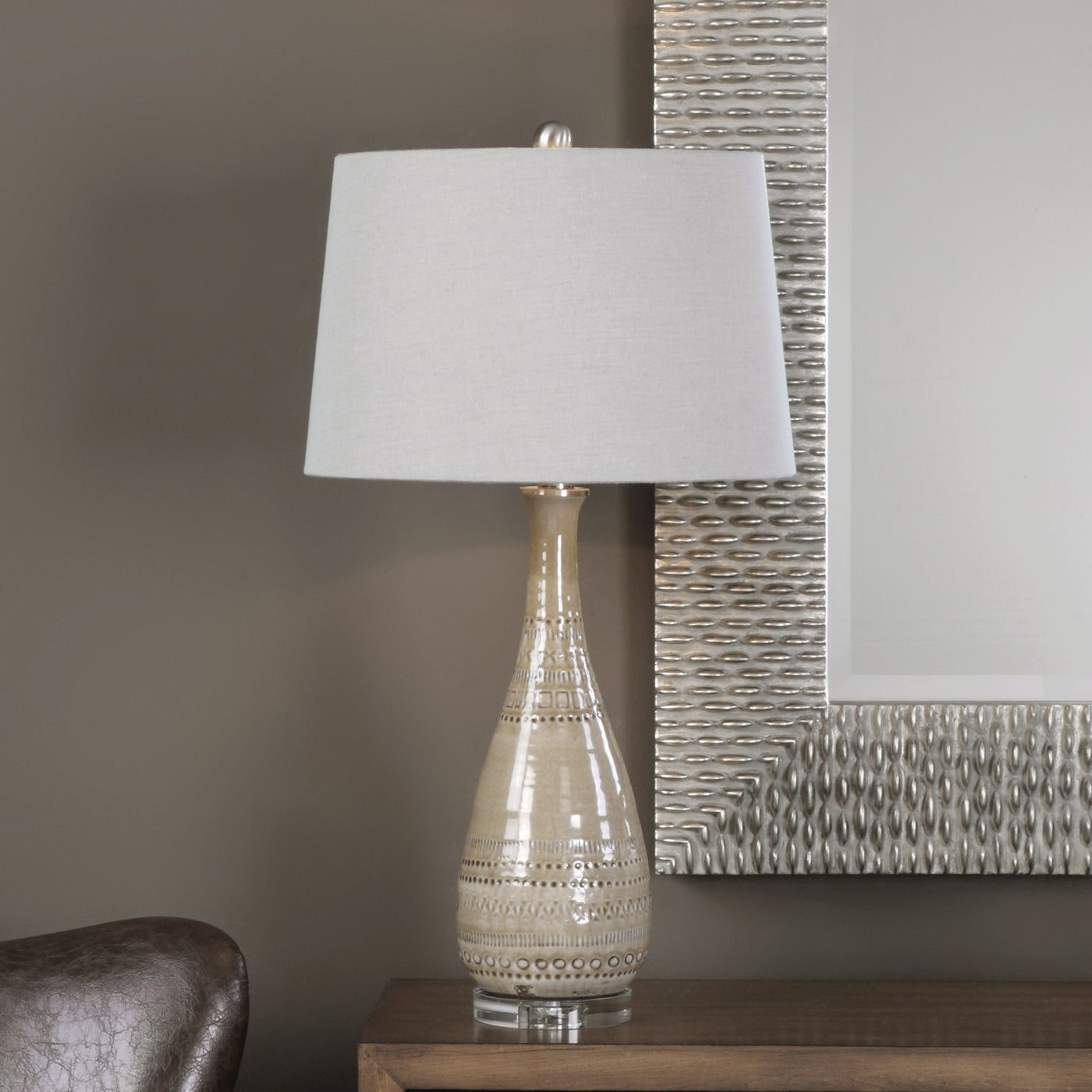 Uttermost Nakoda Embossed Ceramic Lamp