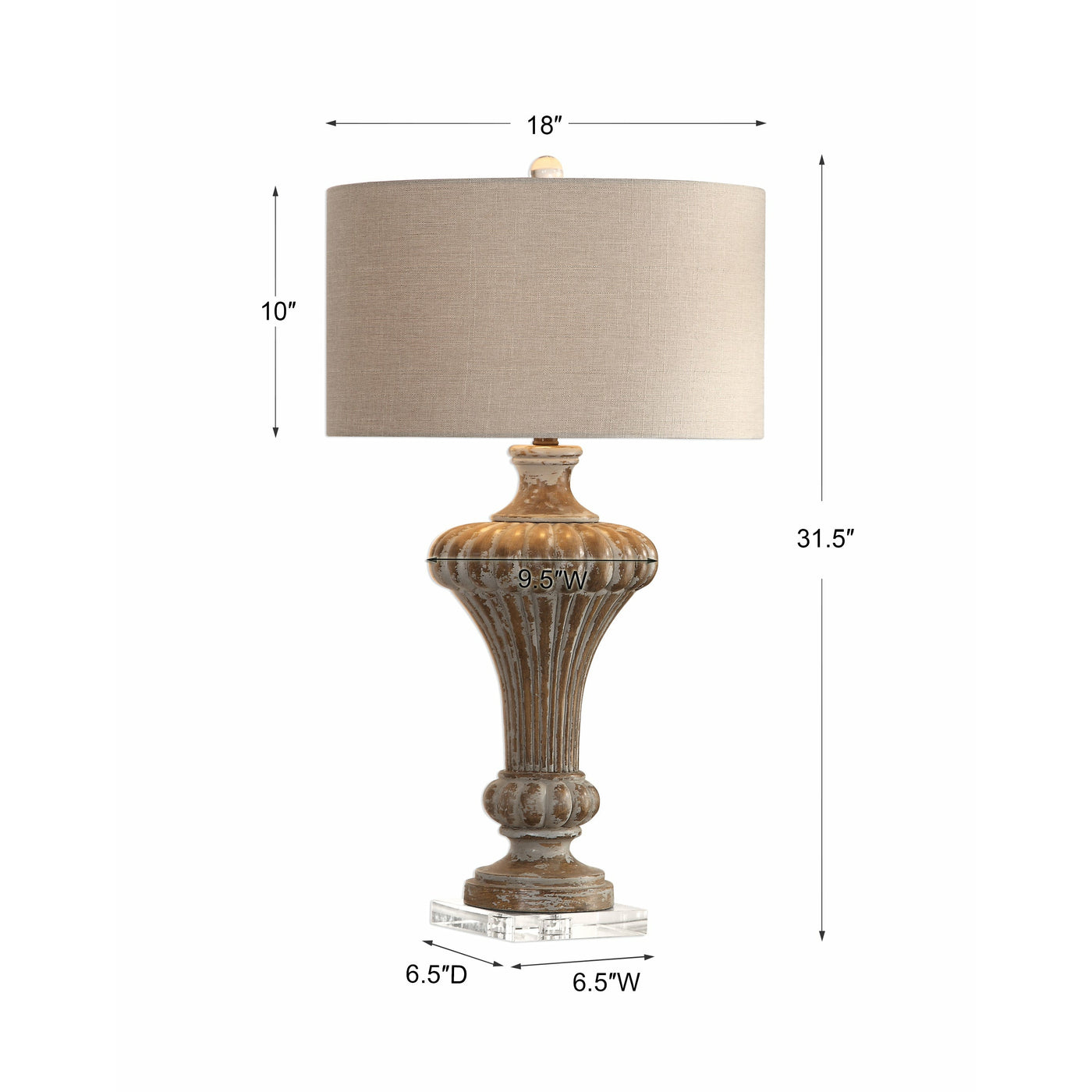Uttermost Treneece Aged Pecan Lamp