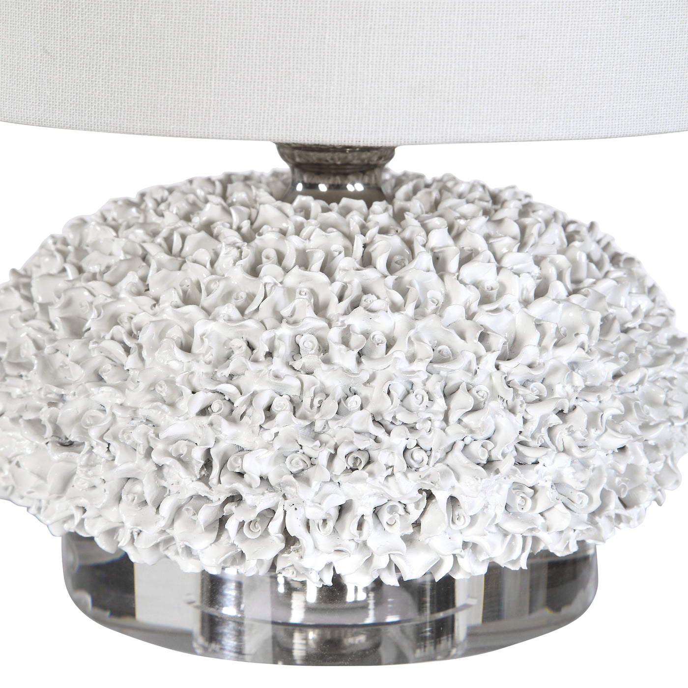 Uttermost Dellen White Floral Buffet Lamp