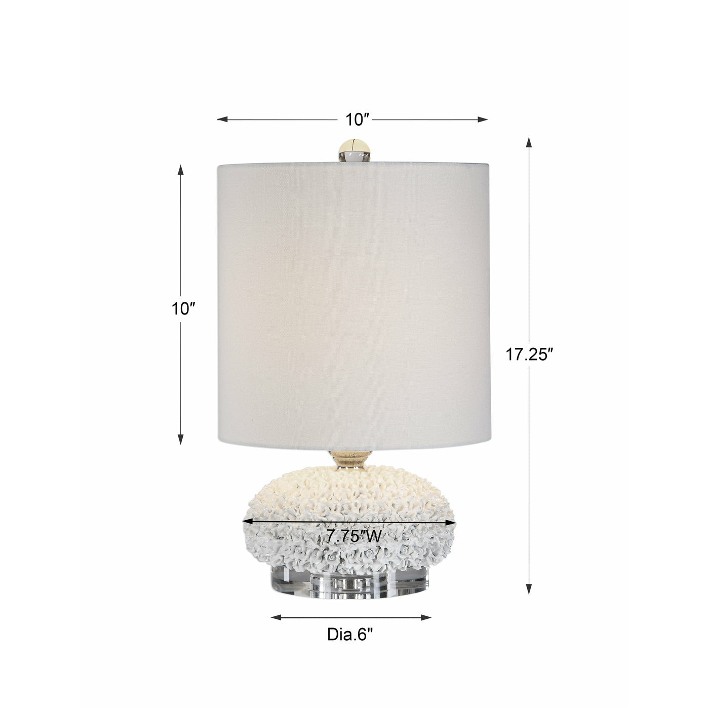 Uttermost Dellen White Floral Buffet Lamp