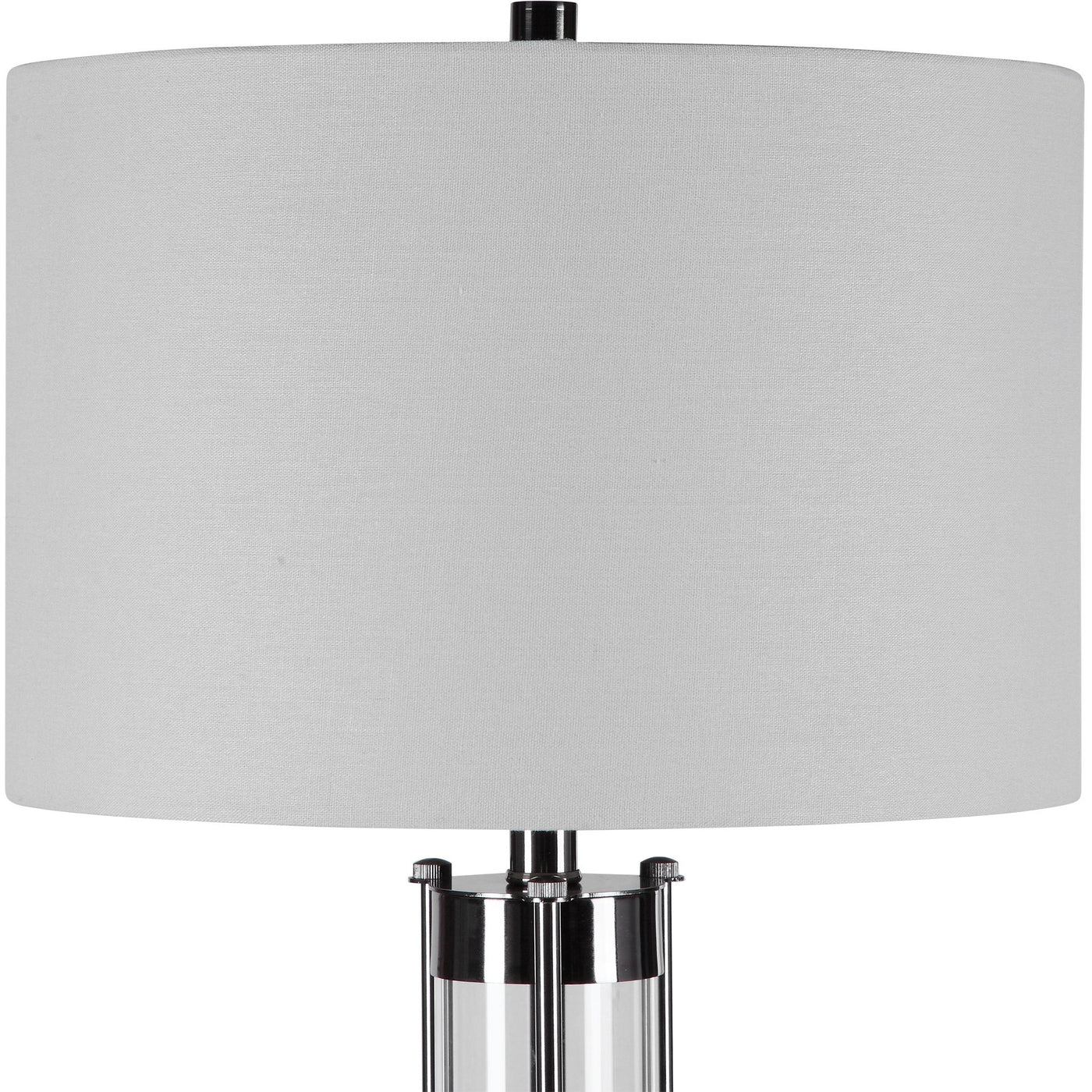 The Murano - Glass Cylinder Table Lamp in Light Black Nickel - Glass.com