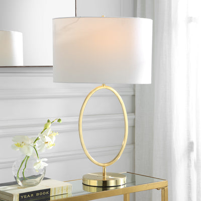 The Dubai - Table Lamp with Golden Brass Hollow Circle