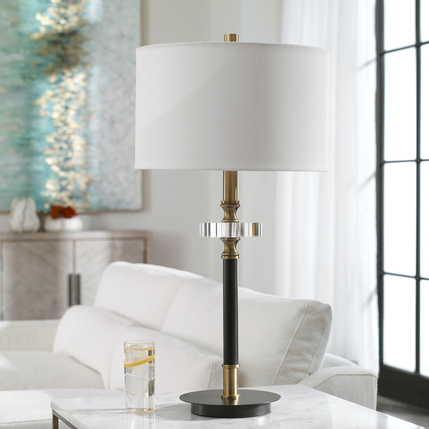 Uttermost Maud Aged Black Table Lamp