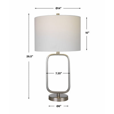 The St. Lucia - Table Lamp With Hollow Brushed Nickel Rectangle