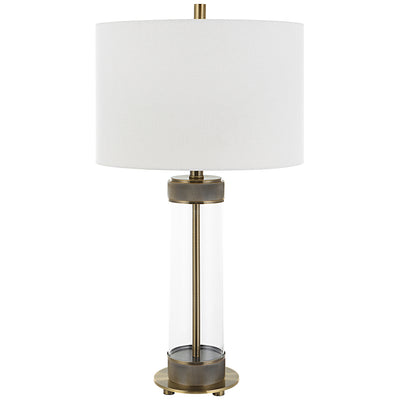 The Paris - Antique Brass Table Lamp With Glass Insert