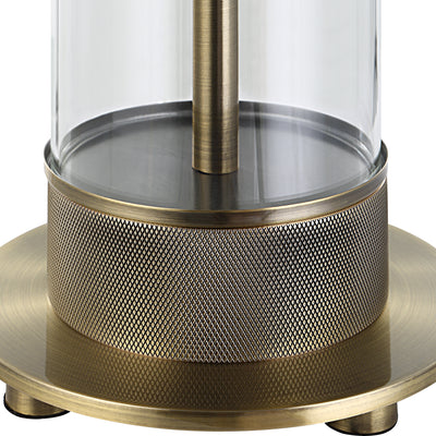 The Paris - Antique Brass Table Lamp With Glass Insert