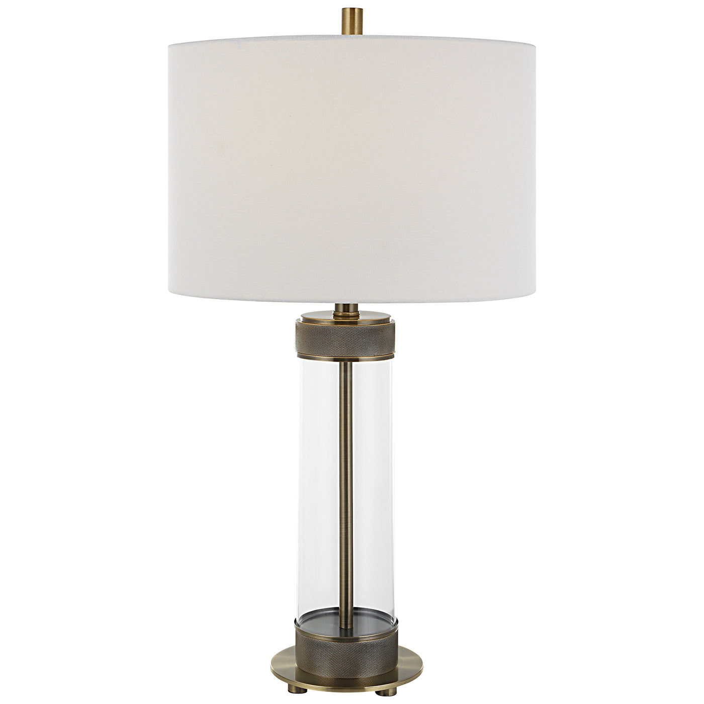 The Paris - Antique Brass Table Lamp With Glass Insert