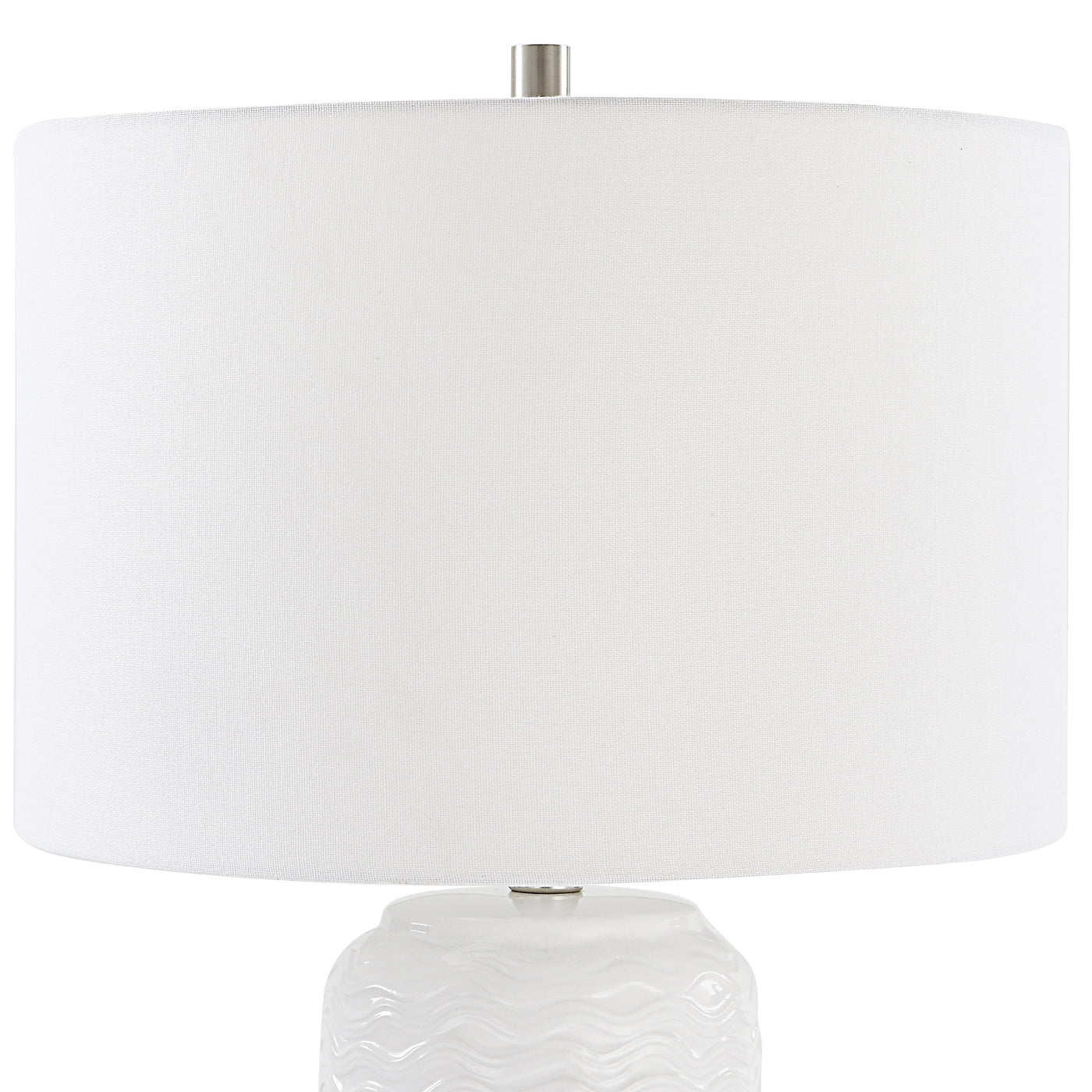 The Marrakesh - Table Lamp With Ceramic White Wave Base