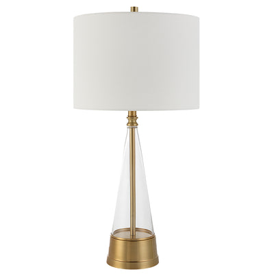 The Tokyo - Antique Brass Table Lamp with Cone Shaped Glass Insert
