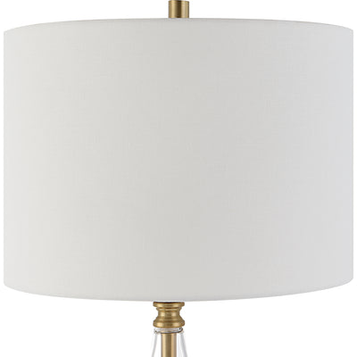 The Tokyo - Antique Brass Table Lamp with Cone Shaped Glass Insert