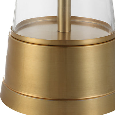 The Tokyo - Antique Brass Table Lamp with Cone Shaped Glass Insert