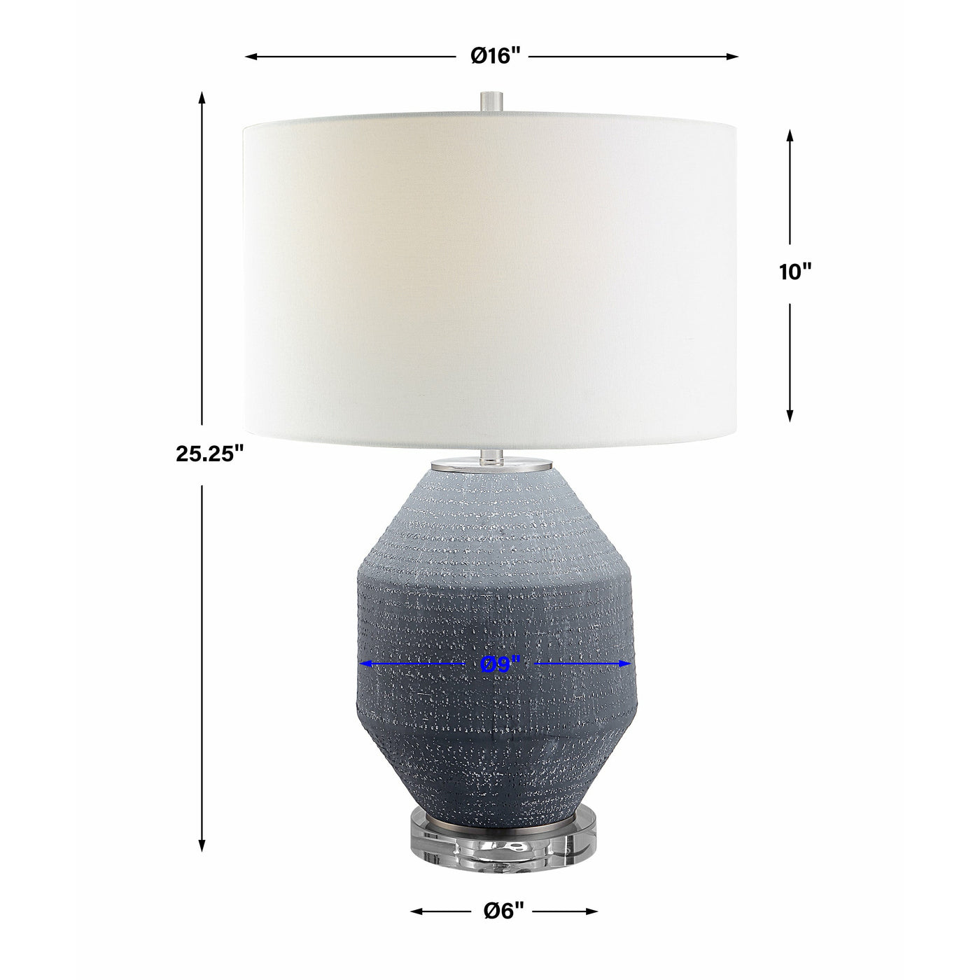 Uttermost Blackjack Charcoal Table Lamp