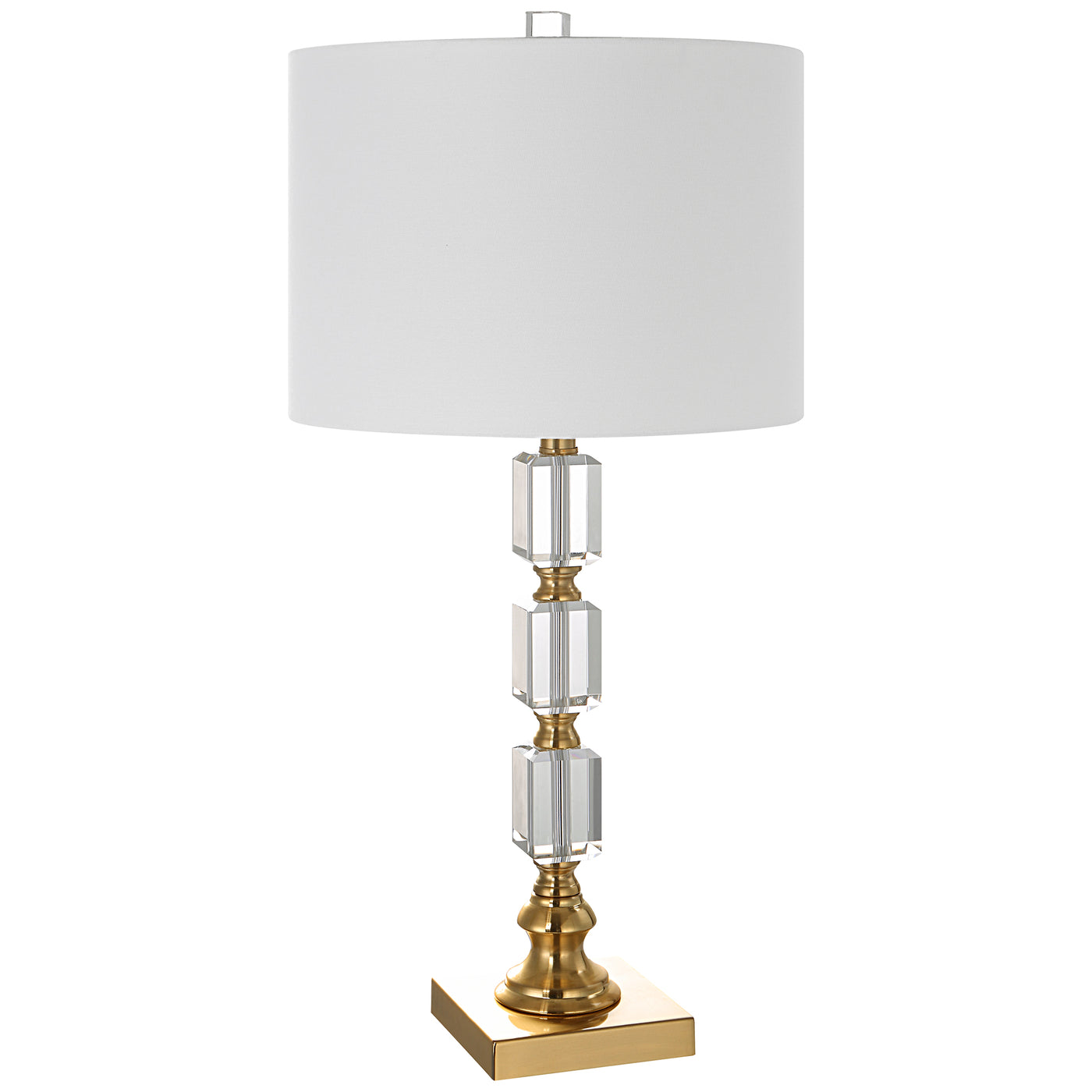 The Banff - Brass Table Lamp with Glass Inserts