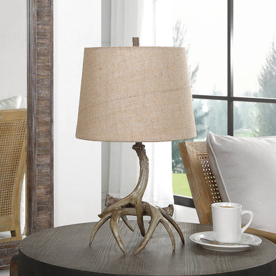 The Kerry - Table Lamp with Deer Antler Base