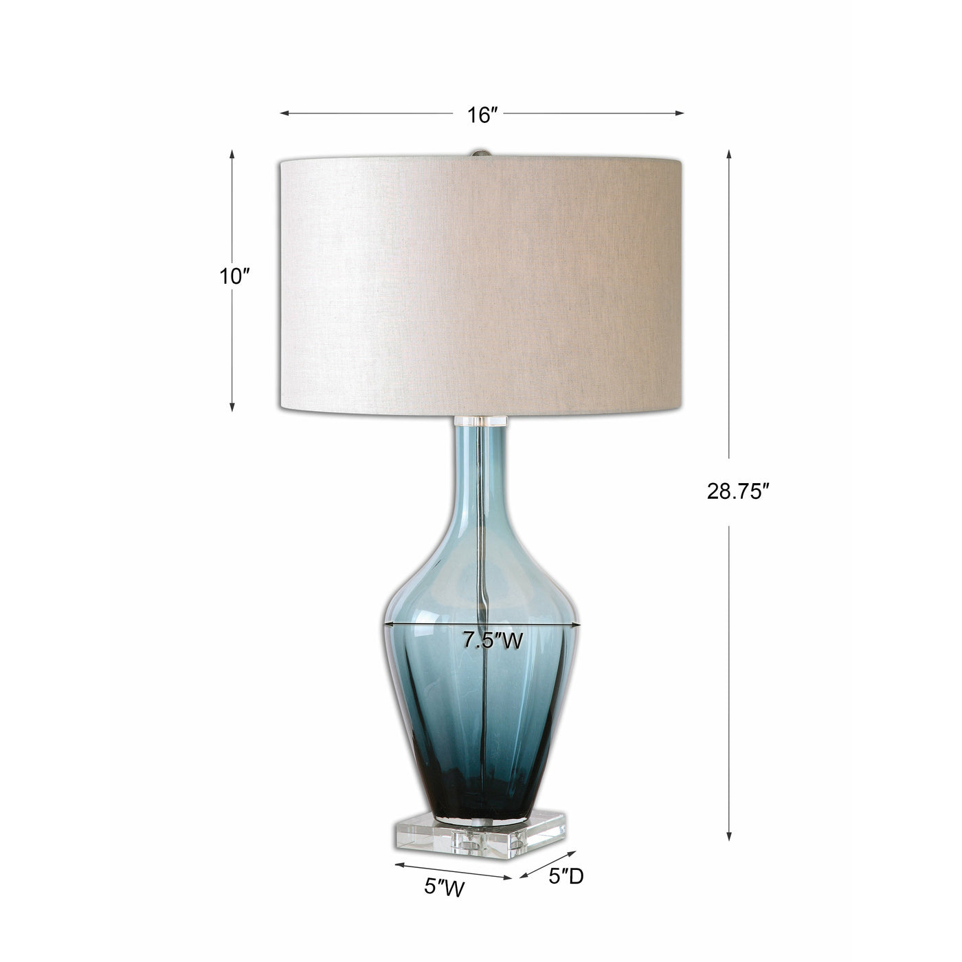Uttermost Hagano Blue Glass Table Lamp