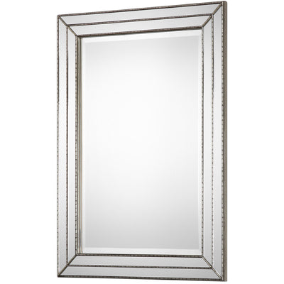 The Ellsworth - Framed Bathroom Vanity Mirror in Metallic Silver - Glass.com