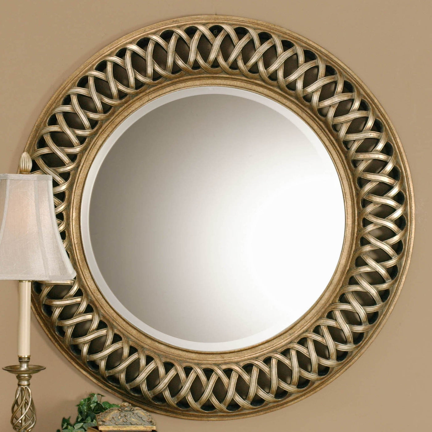 The Dorchester- Round Gold Decorative Wall Mirror - Glass.com