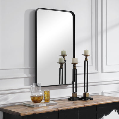 The Greenvale - Black Frame Deorative Mirror - Glass.com