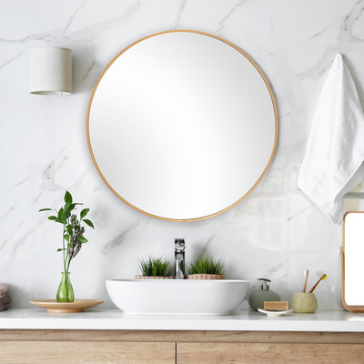 The Greenville - Round Gold Bathroom Vanity - Glass.com