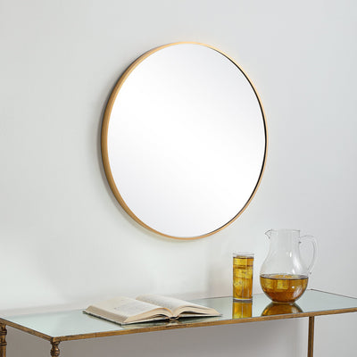 The Maywood - Round Gold Bathroom Vanity Mirror - Glass.com