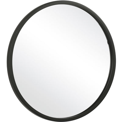 The Sag Harbor - Small Black Round Framed Bathroom Vanity Mirror - Glass.com