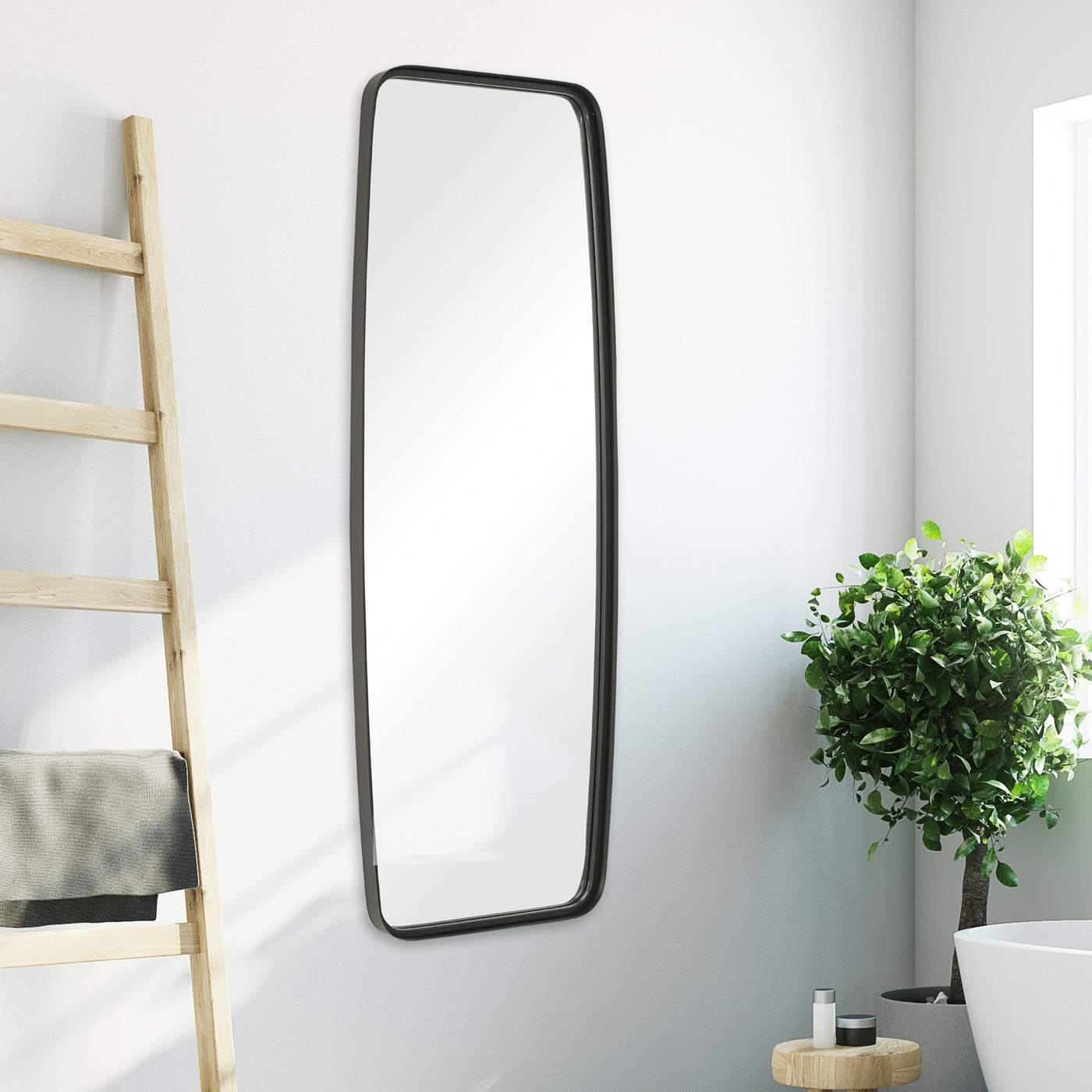 The Summerville Matte Black Floor Length Dressing Mirror –