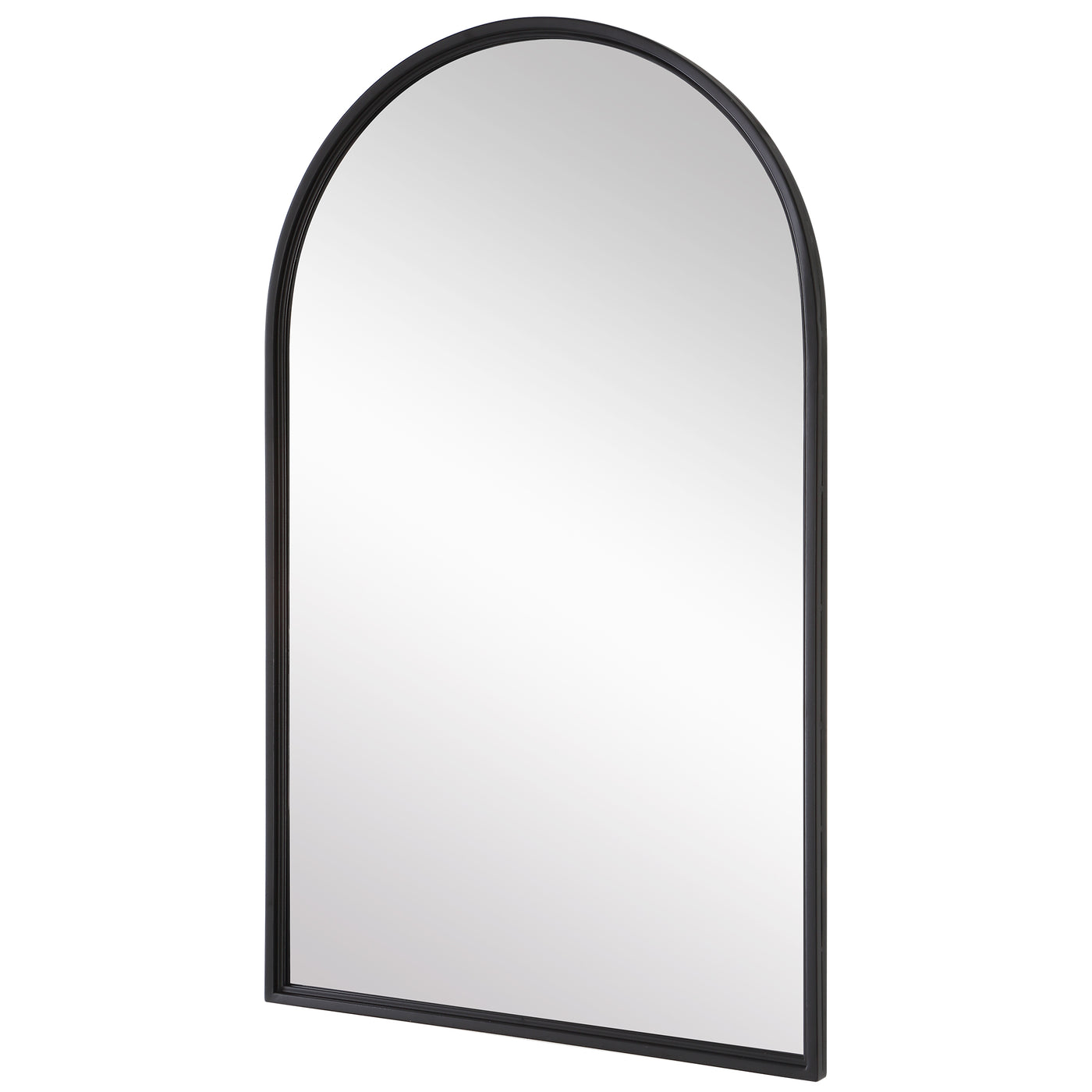 The Bisbee - Arched Top Matte Black Framed Mirror
