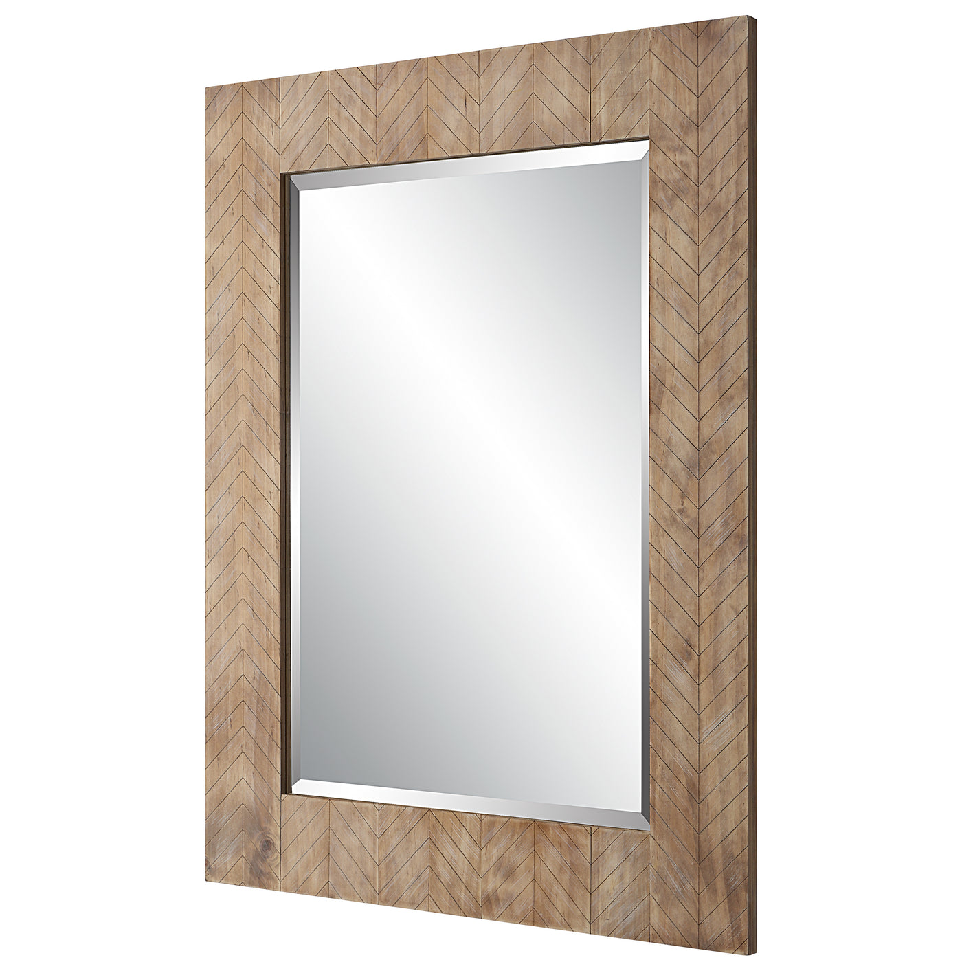 The Telluride - Wooden Chevron Patterned Framed Mirror