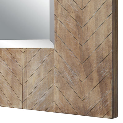 The Telluride - Wooden Chevron Patterned Framed Mirror