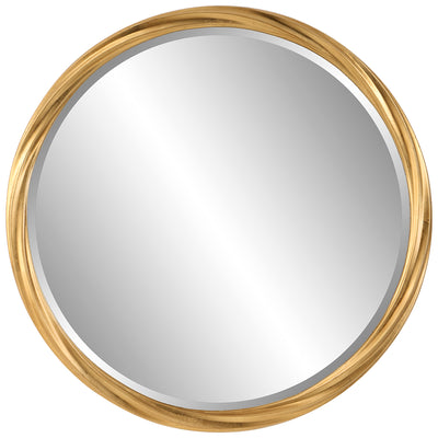 The Ashland - Round Mirror with Twisted Golden Metal Frame