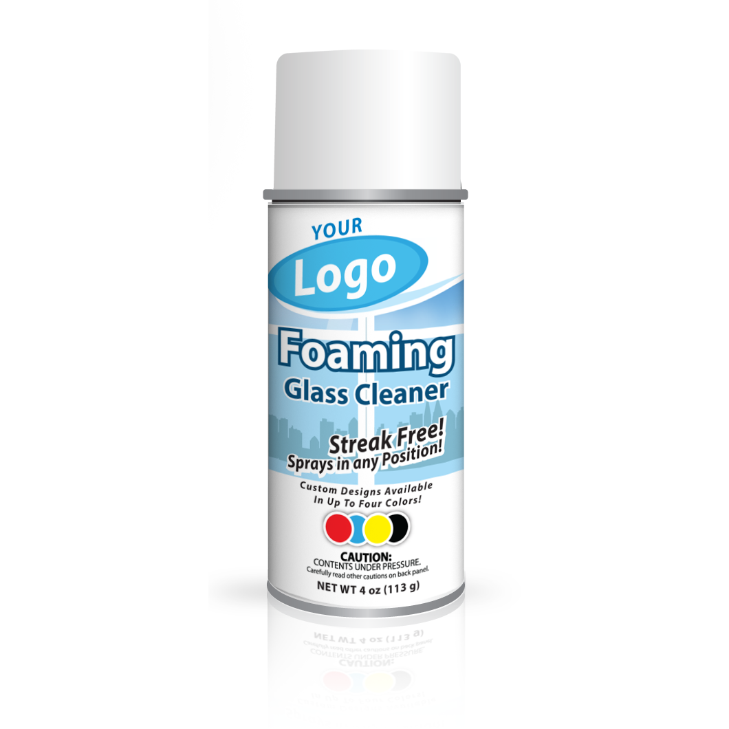 Professional Foaming Glass Cleaner - Private Label - 600 Cans - Glass.com